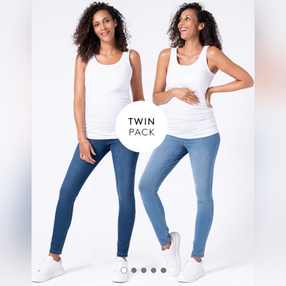 Seraphine maternity super stretch blue jeggings twin pack M